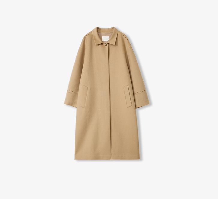 "Dream of Champs Elysees" Riveted Lapel Wool Coat