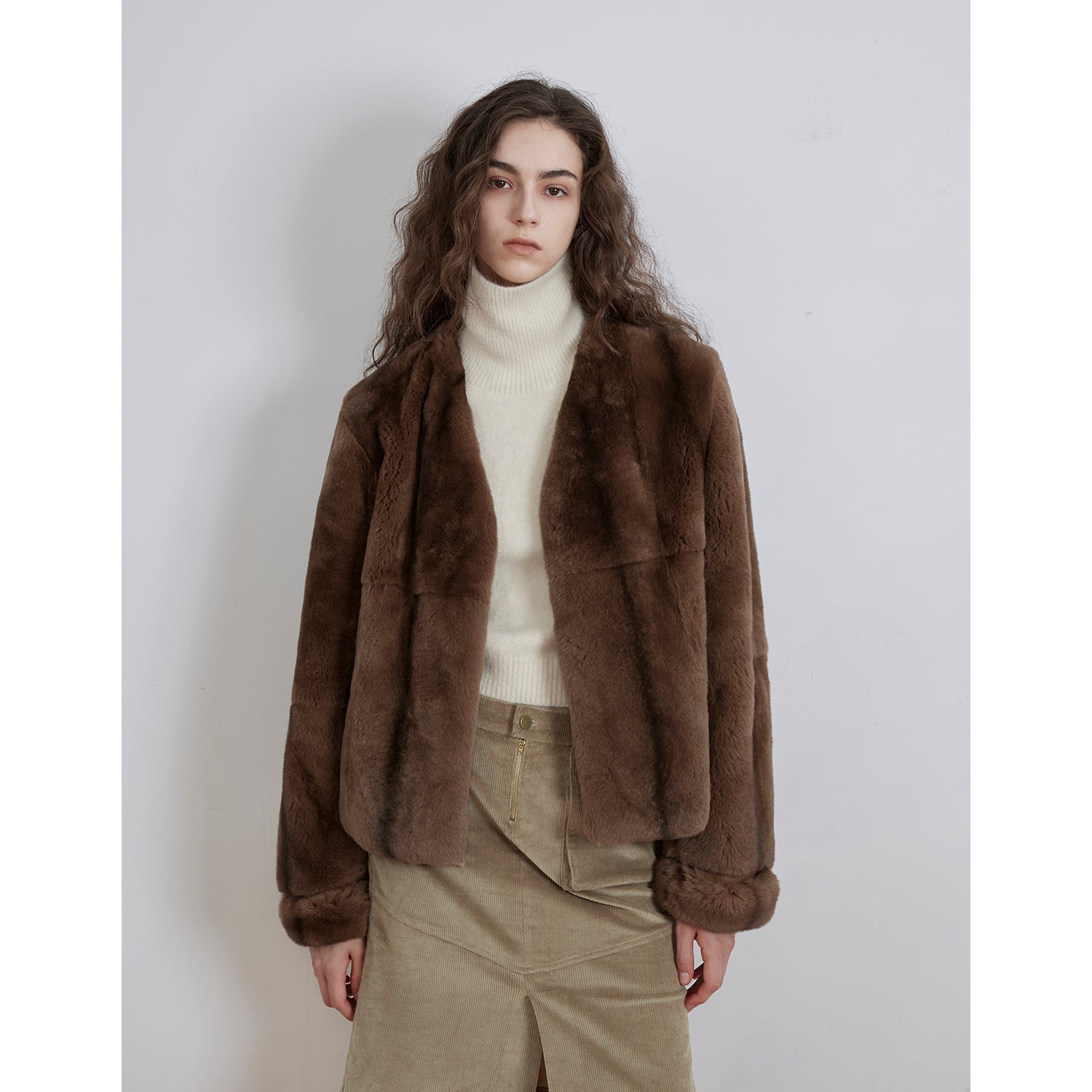 Margaret Mid-Century Rex Rabbit Coat