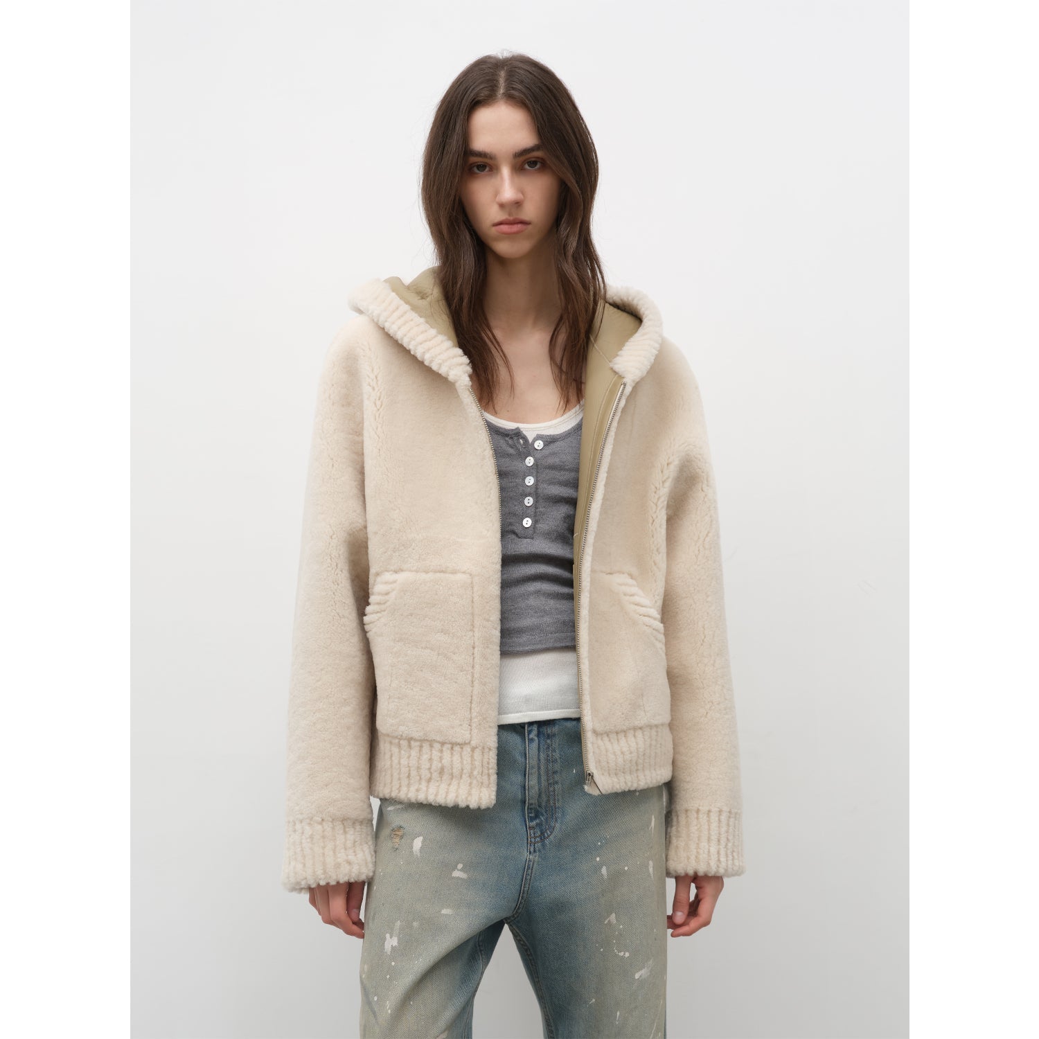 "Bad Boy" Hooded Merino Sheepskin Jacket