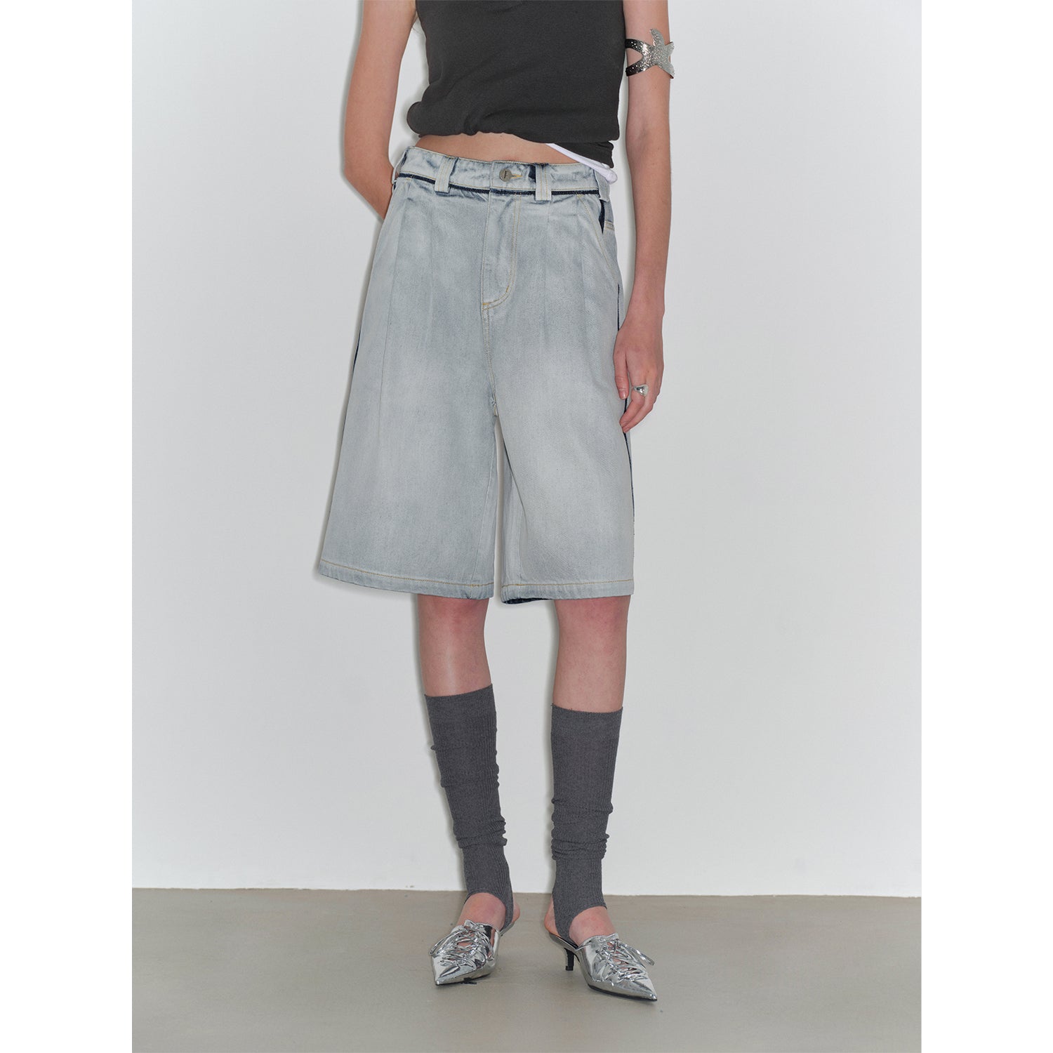 “Unruly Sonata” Loose Mid Wide Leg Denim Pants