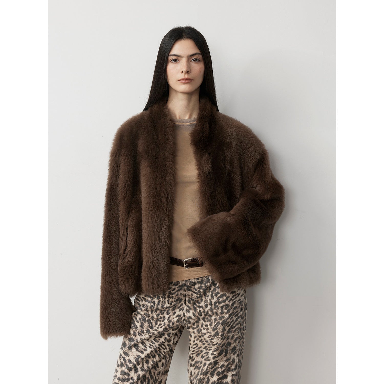 Drop Shoulder Tuscan Wool Sheepskin Jacket