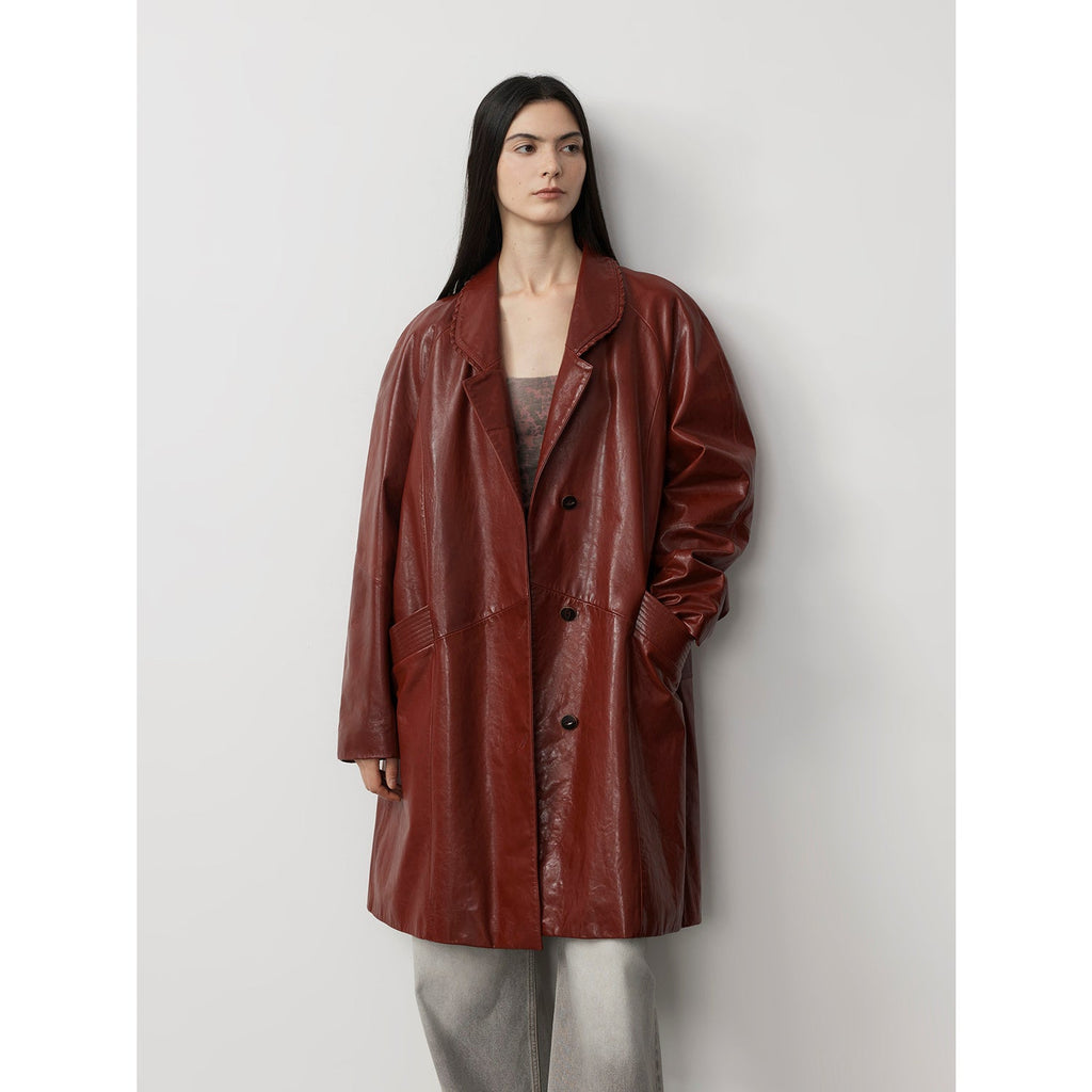“Sonorous Rose” Vintage Goatskin Trenchcoat