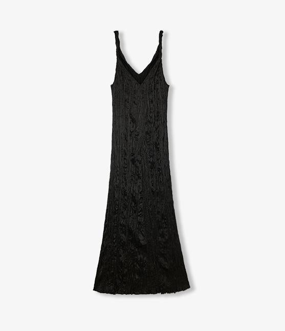 Pleated V-Neck Dress