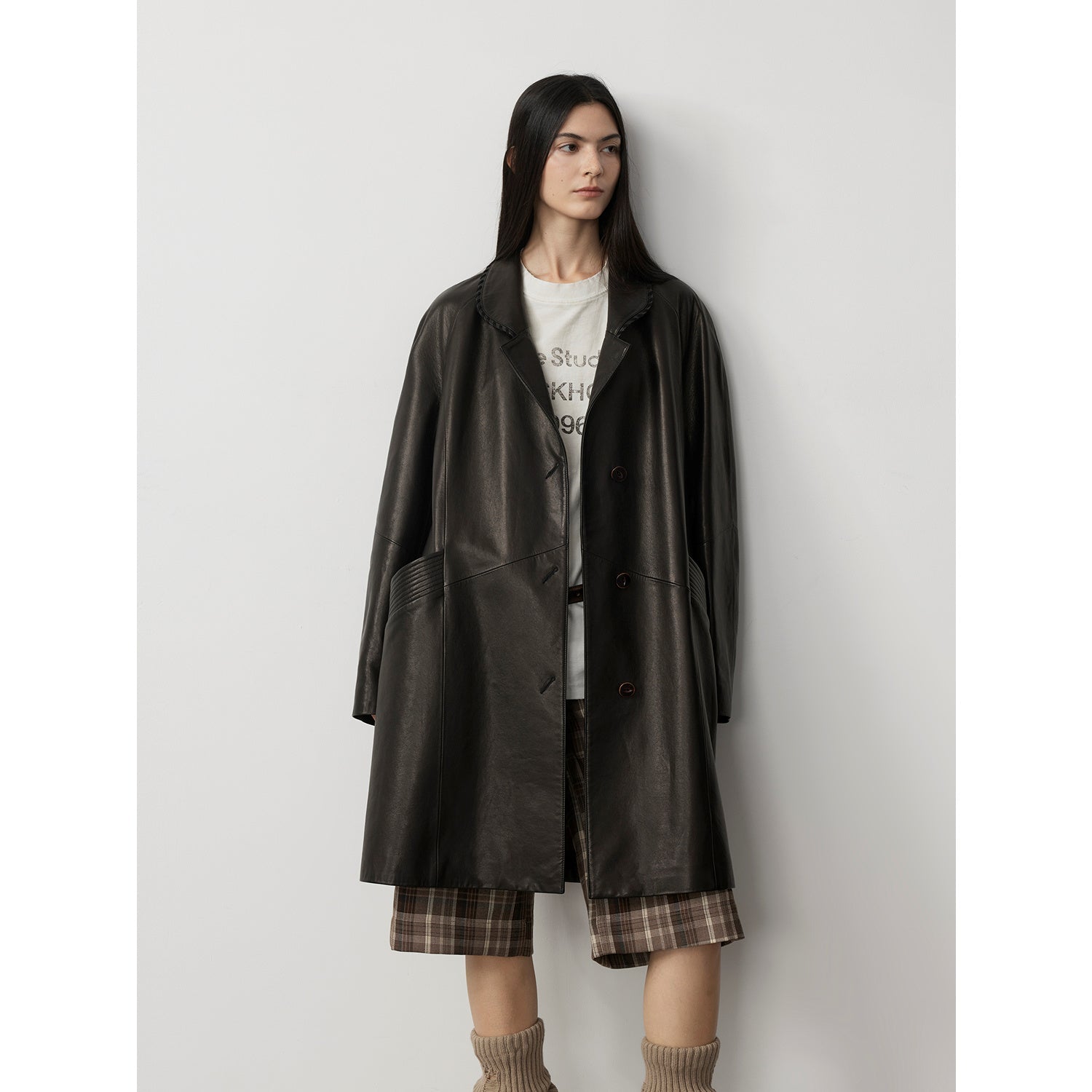 “Sonorous Rose” Vintage Goatskin Trenchcoat