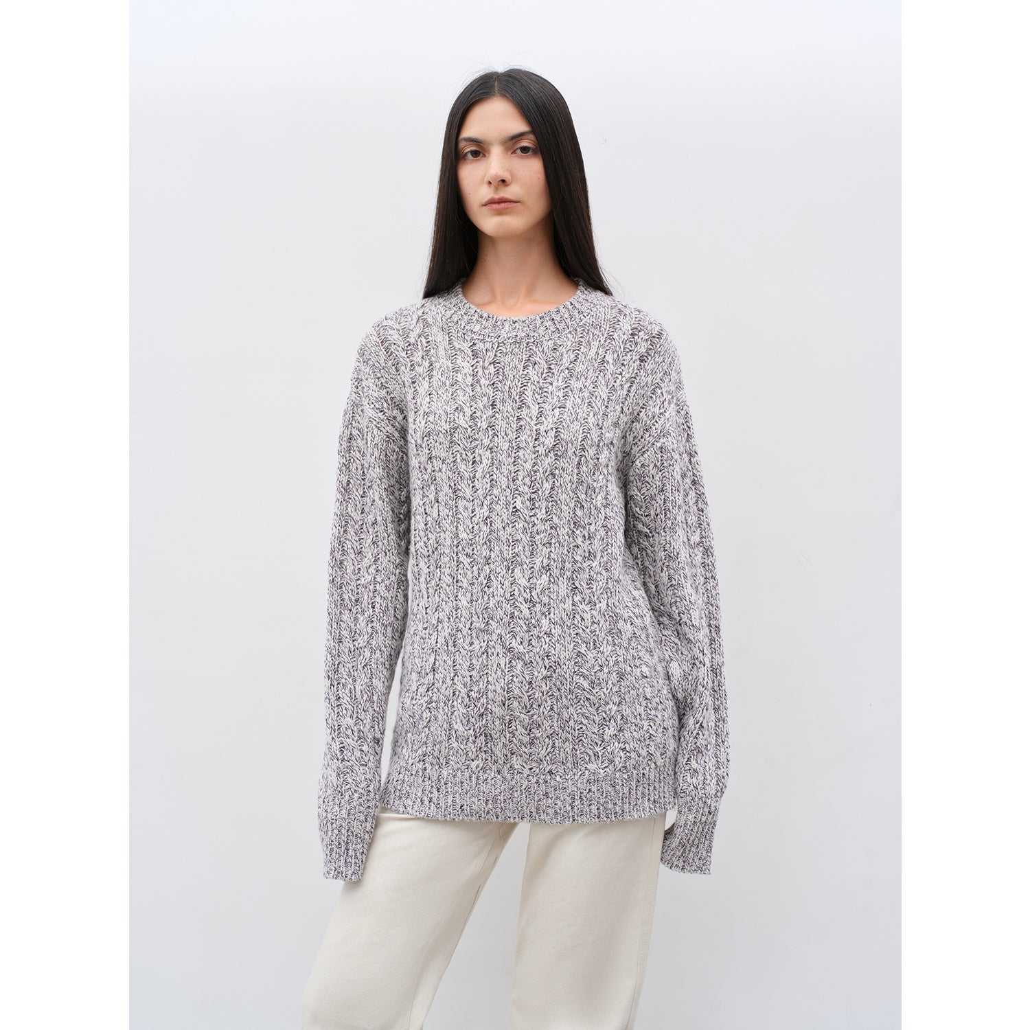 "Thousand Islands Forest Club" Wool Blend Wide Shoulder Sweater