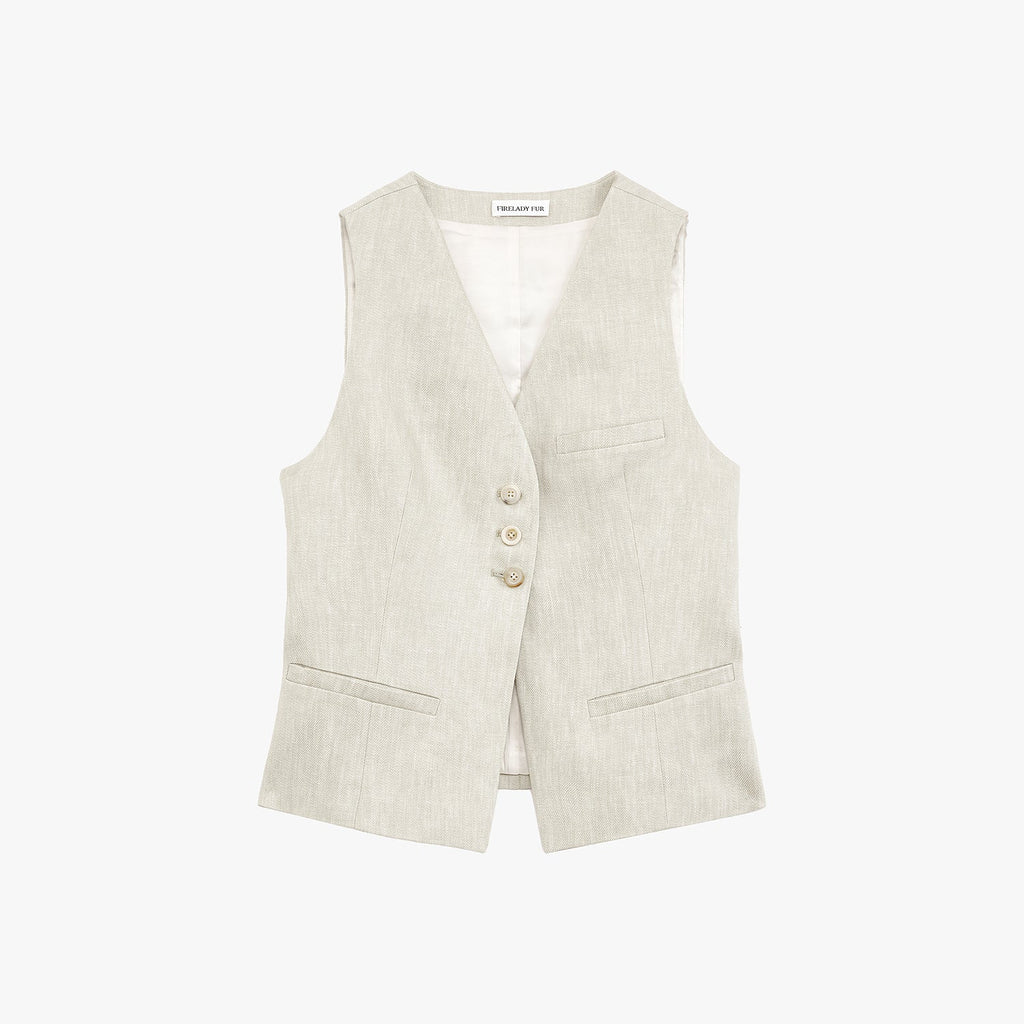 "Old Money" Linen Draped Vest and Trousers Suit
