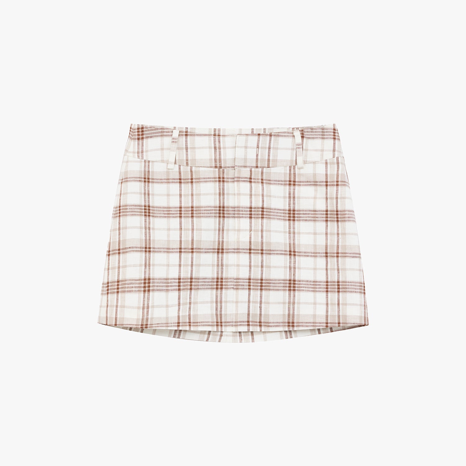 "Plaid Sketch" Linen Two-Piece Set