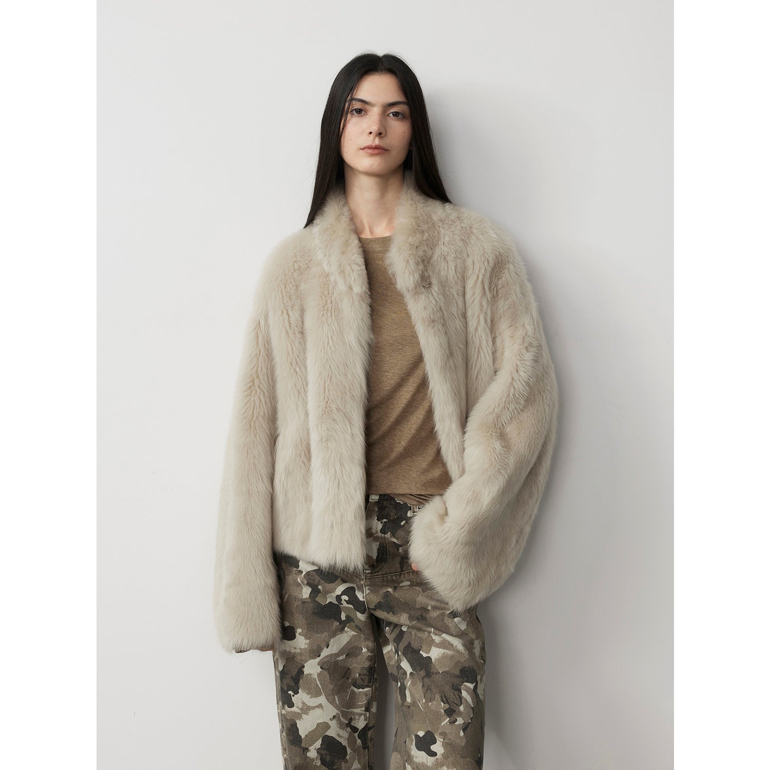 Drop Shoulder Tuscan Wool Sheepskin Jacket