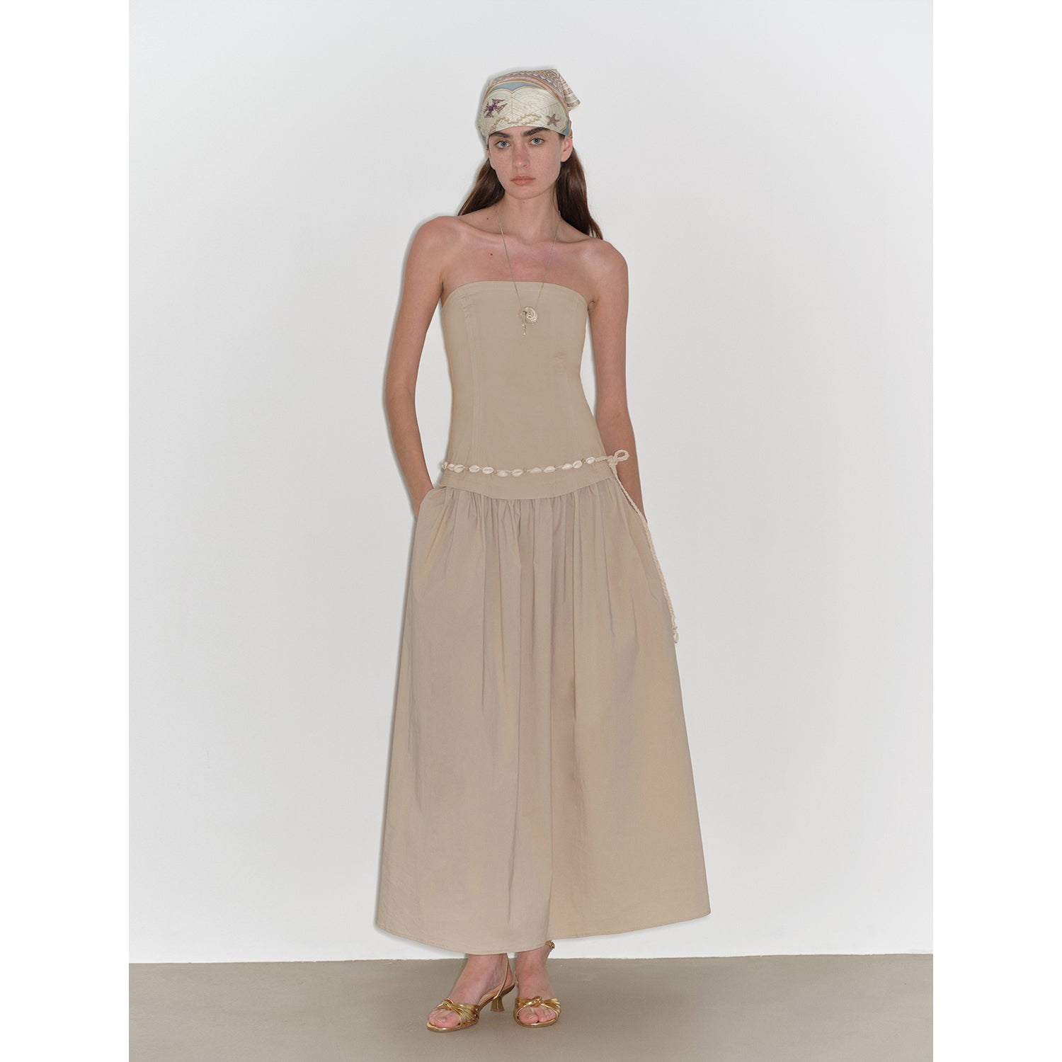 "Summer Formula" Bust-Wrapped Long-Waisted Dress