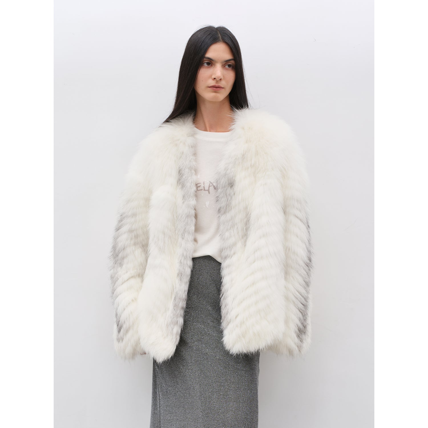Romantic Nordic Colorful Fox Fur Coat