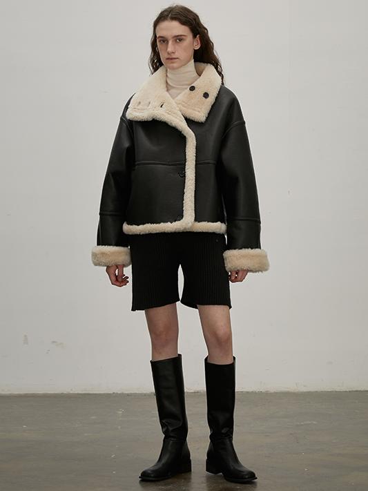 "Makino Traveler" Reversible Motorcycle Shearling Jacket