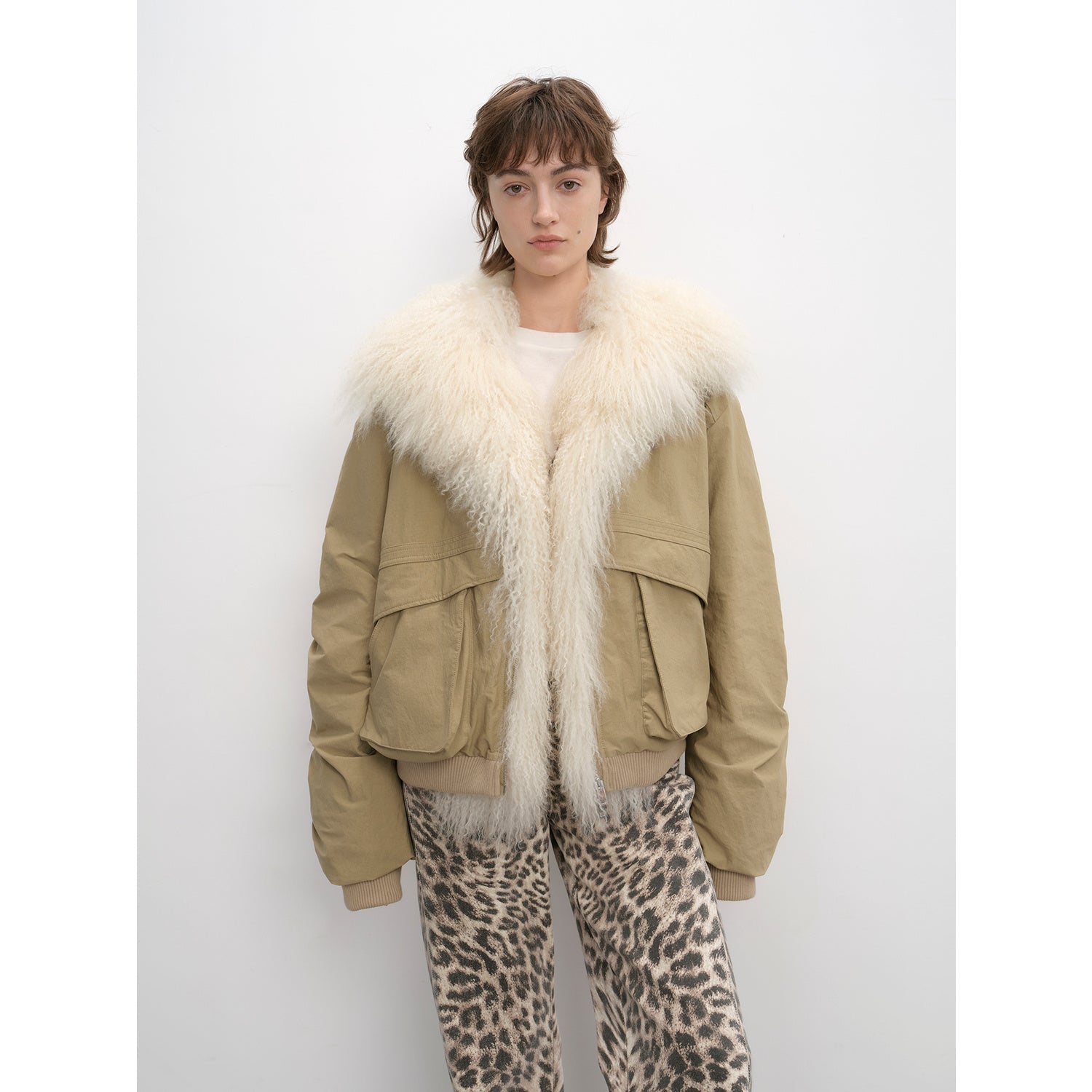 "Winter is coming" Waterproof Detachable Wool Collar Short Parka