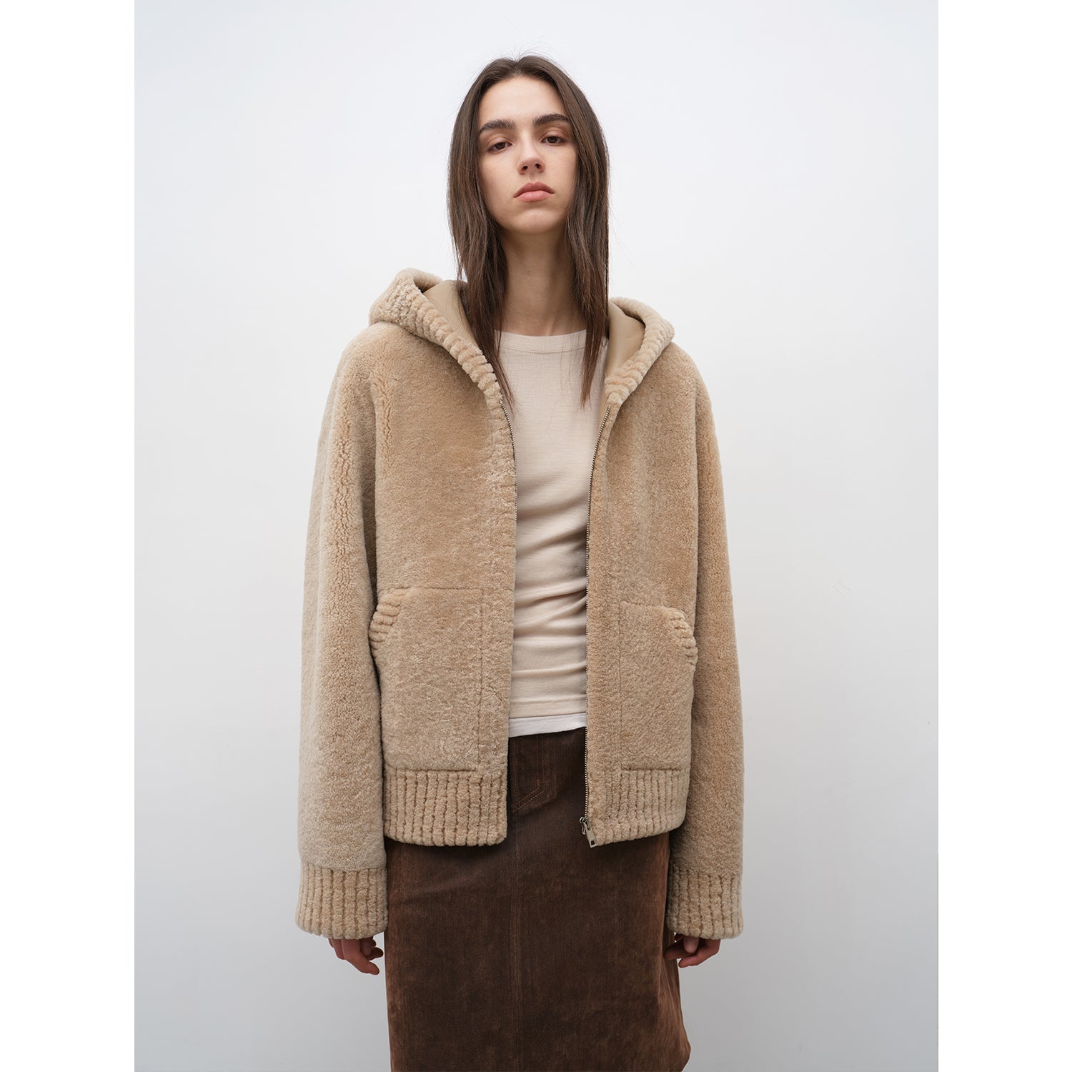 "Bad Boy" Hooded Merino Sheepskin Jacket