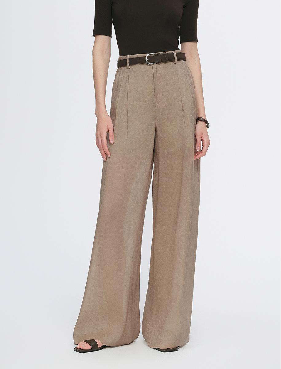 Mulberry Silk Linen Long-Sleeved Shirt and Trousers Set
