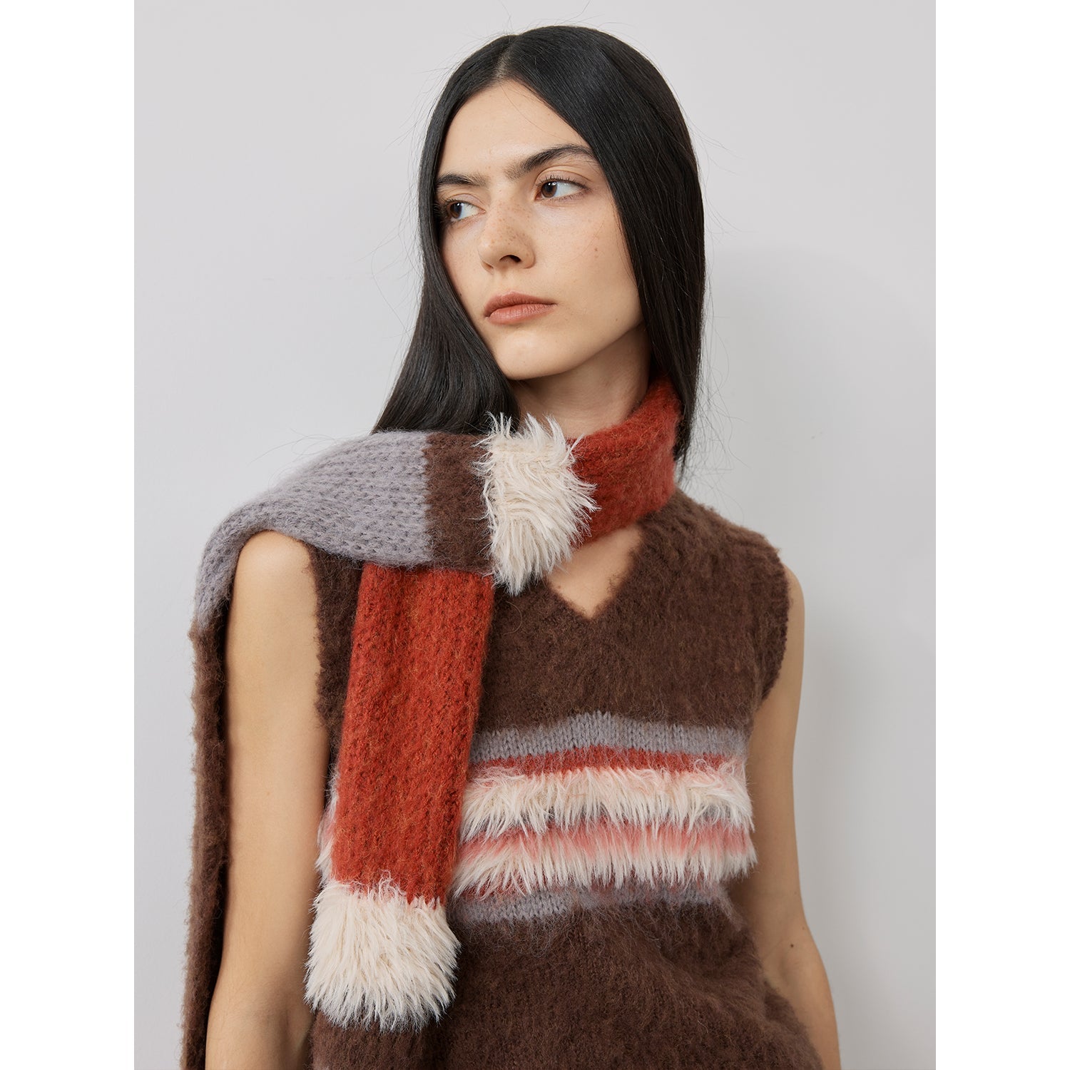 Mohair Wool Blend Knit Hat Scarf Set