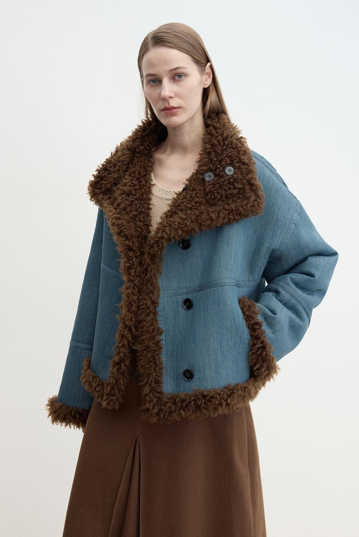 "Makino Traveler" Reversible Motorcycle Shearling Jacket