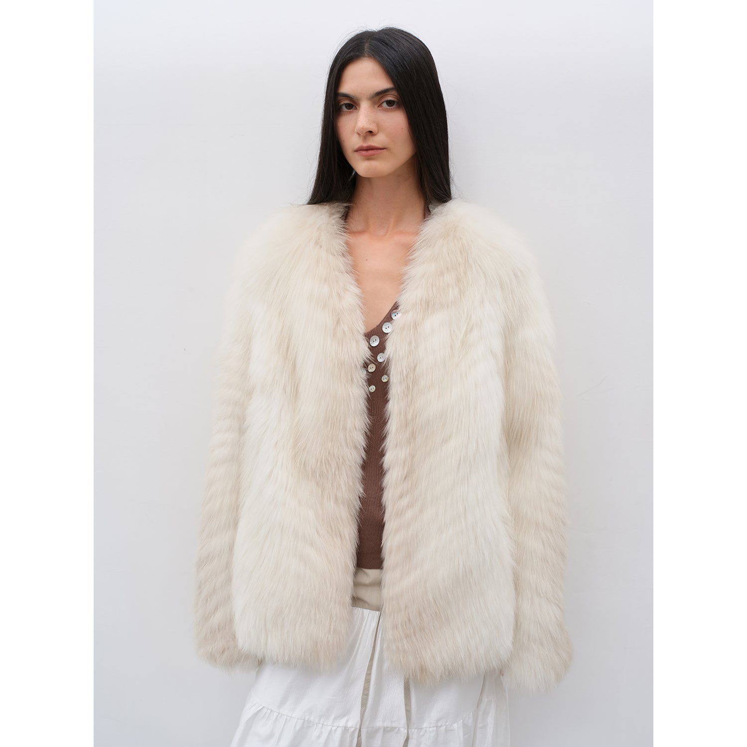 Romantic Nordic Colorful Fox Fur Coat