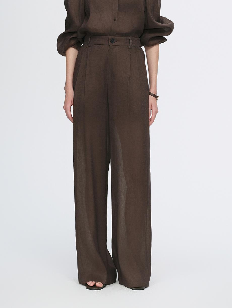 Mulberry Silk Linen Long-Sleeved Shirt and Trousers Set