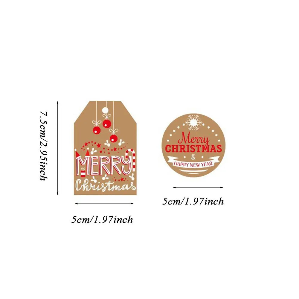 10pcs Merry Christmas Kraft Gift Tags – Brown Paper Holiday Labels for DIY Wrapping, Gift Boxes, and Christmas Decorations