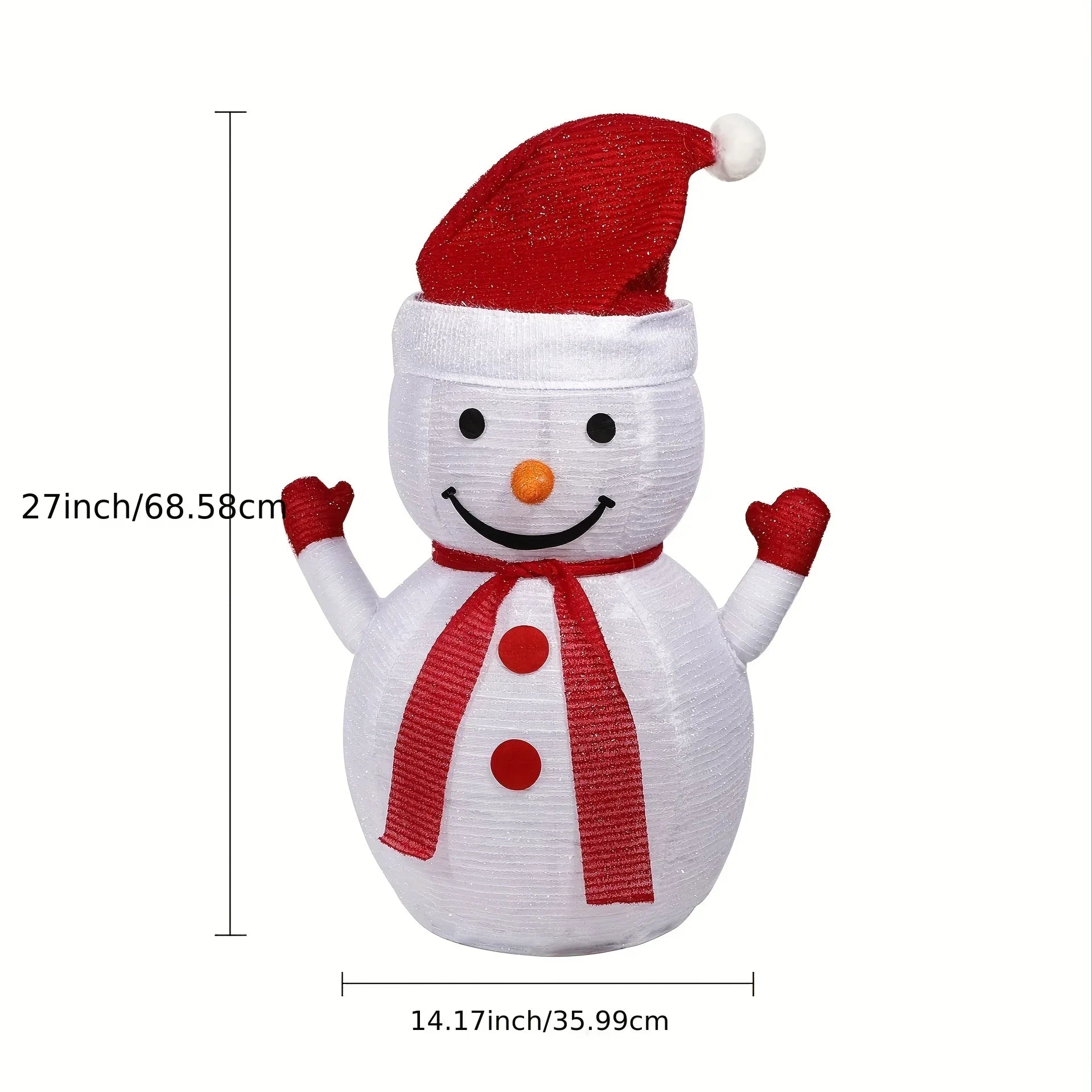 Light-Up Collapsible Snowman Christmas Decoration | LED Pop-Up Santa, Penguin & Snowman | Easy Fold Holiday Lawn & Indoor Decor
