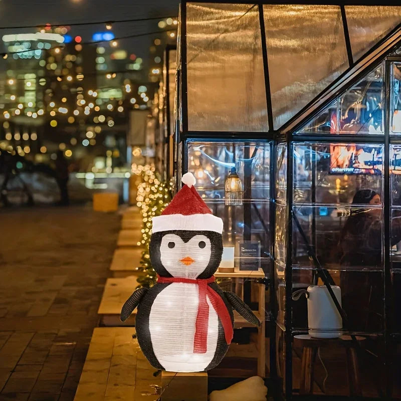 Light-Up Collapsible Snowman Christmas Decoration | LED Pop-Up Santa, Penguin & Snowman | Easy Fold Holiday Lawn & Indoor Decor