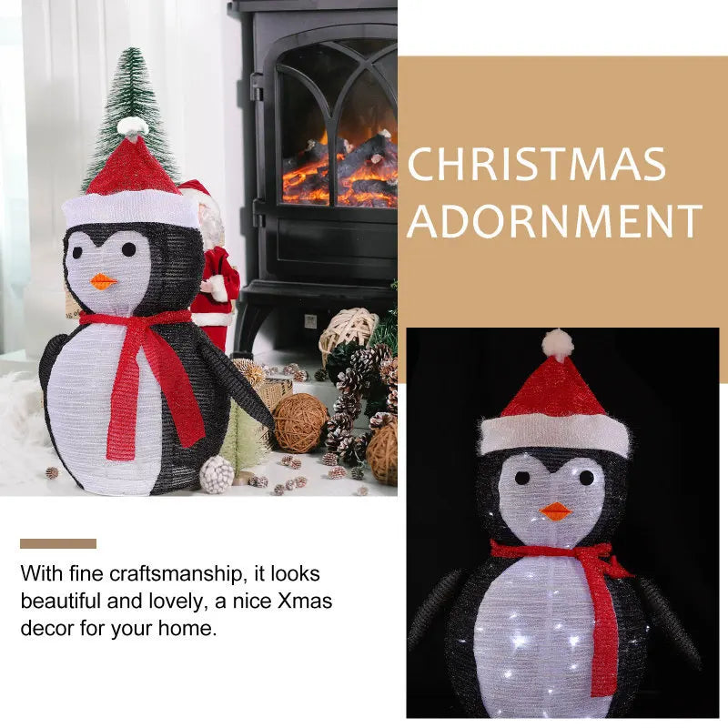 Light-Up Collapsible Snowman Christmas Decoration | LED Pop-Up Santa, Penguin & Snowman | Easy Fold Holiday Lawn & Indoor Decor