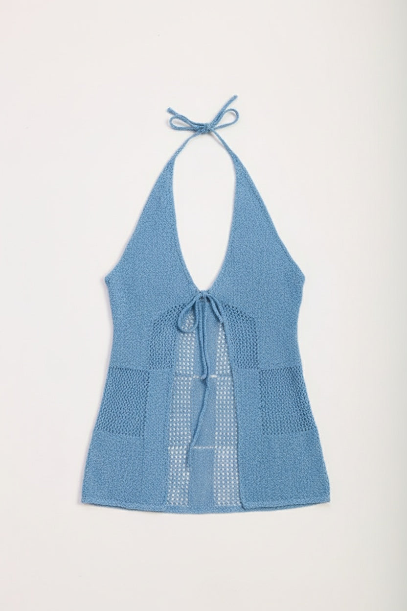 Crochet Halter Tie Front Top